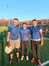 Goshen’s football team captains this season are Mark McKenna, Enzo Pupo, and Ryan Fitzpatrick.