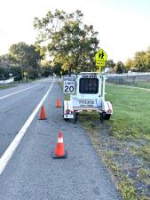 The radar trailer will be deployed near Goshen school buildings to enforce school zone speed limits.