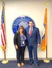 Reneé Arnold-O’Regan with County Executive Steve Neuhaus.