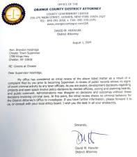 A copy of the letter that DA Hoovler wrote in response to Brandon Holdridge’s allegations.