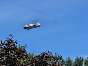 The Goodyear Blimp was hovering around the Chester area on the afternoon of Wednesday, September 11, for reasons unknown. This shot was taken on West Ave., Chester.