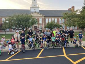 Kids brought their bikes and helmets, and also learned about the local scout troop.