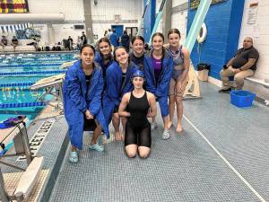 Members of the Goshen girls’ swim and dive team.