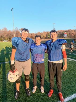 Goshen’s football team captains this season are Mark McKenna, Enzo Pupo, and Ryan Fitzpatrick.