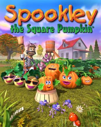 A promotional image for “Spookley the Square Pumpkin.”