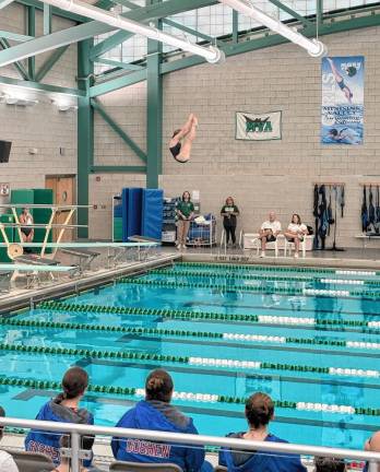 Goshen freshman Kaylee Croughan came in second place during a Valley Central meet for divers.