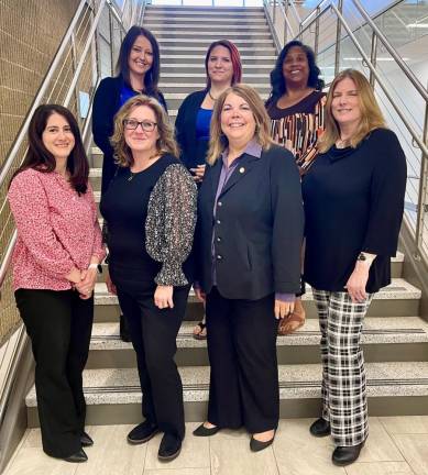 Front row (l-r): Dina Sena, Budget Analyst; Gretchen Riordan, Deputy Budget Director; Deborah Slesinski, Budget Director; Elizabeth Matis, Budget Analyst. Back row: Erin Sztendor, Budget Analyst; Sondra Barrett, Budget Technician; Barbara Davis, Budget Examiner.