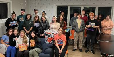 Teens from across Orange County NY gather at Chabad’s CTeen program to collect items and cook food for the Jennings Creek Wildfire first responders.