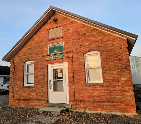 Crane Township Hall building.