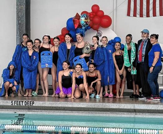 The Goshen girls’ swim team.