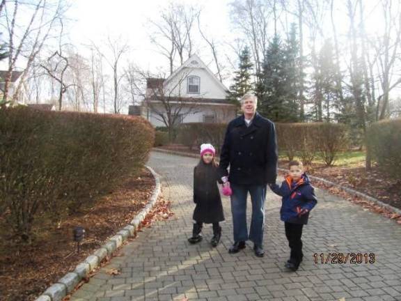 Barry Popik, Goshen etymologist, with the children that occupying him more than the movies these days. (Photo provided)