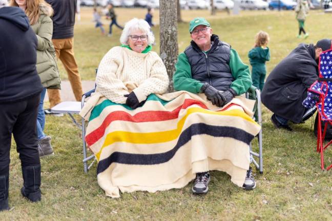 Mary and Tom FitzGerald of Warwick at the Mid-Hudson St. Patrick's Day Parade in Goshen, NY on March 12, 2023. Photo by Sammie Finch