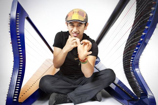 Photo by Diana Bejarano Edmar Castaneda will perform on his electric harp on Friday, Feb. 16, at 8.pm. in the Orange Bank &amp; Trust Co Great Room 101 in Kaplan Hall on the Newburgh campus of SUNY Orange.