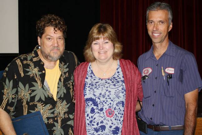 Faculty and staff with 30 years of service to the district (from left): Christopher Tucci, Patricia Capocciamo and Frank Kowalczyk.