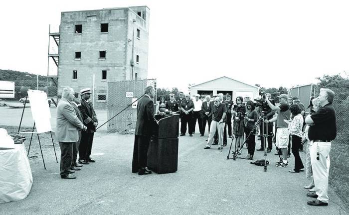 O.C. Emergency Services Commissioner Walter Koury discusses the county's plans for a new burn building at the county's Fire Training Center in New Hampton.