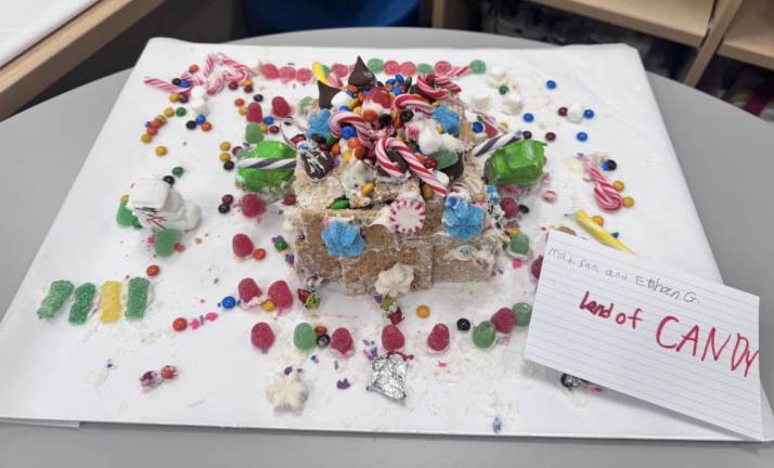 Chester fifth graders build gingerbread houses on a budget