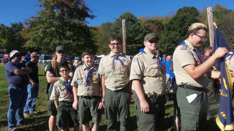 Boy Scouts from Goshen, Dingmans Ferry and Milford meet up at Walnut Mountain State Park (Photo by Frances Ruth Harris)